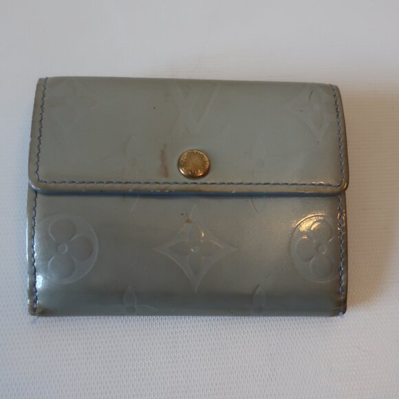 Authentic Womens Louis Vuitton Monogram Vernis Ludlow Coin Purse Gris Wallet - Picture 1 of 16